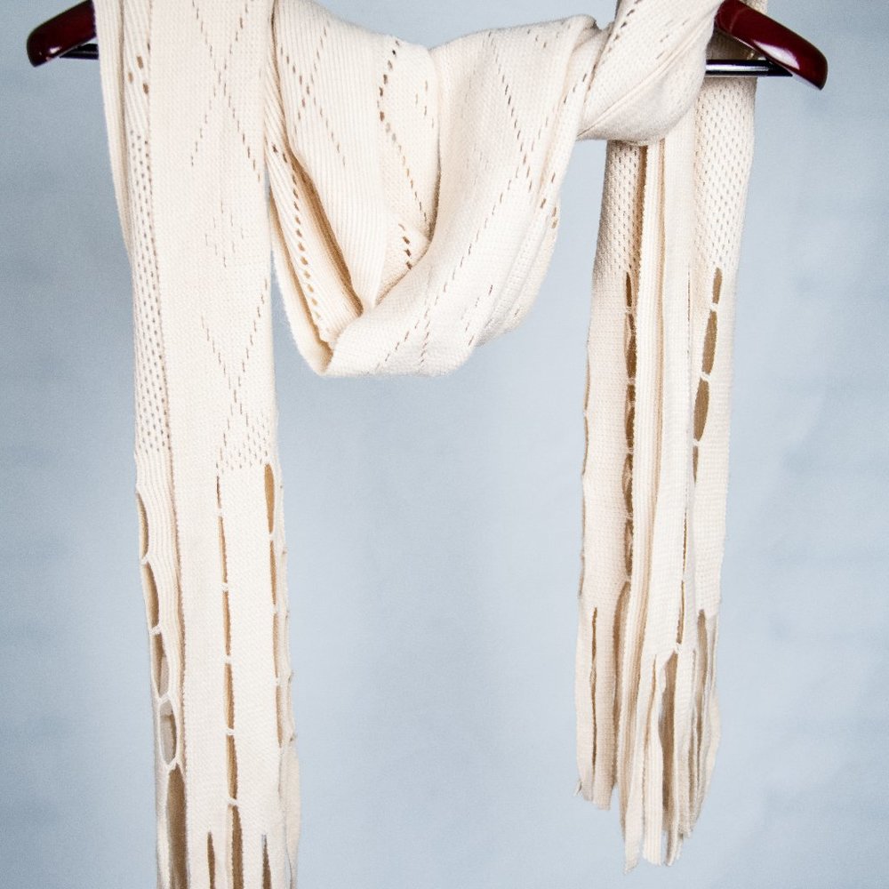 Patterned Scarf - Beige - 6FT - Picture 3 of 4